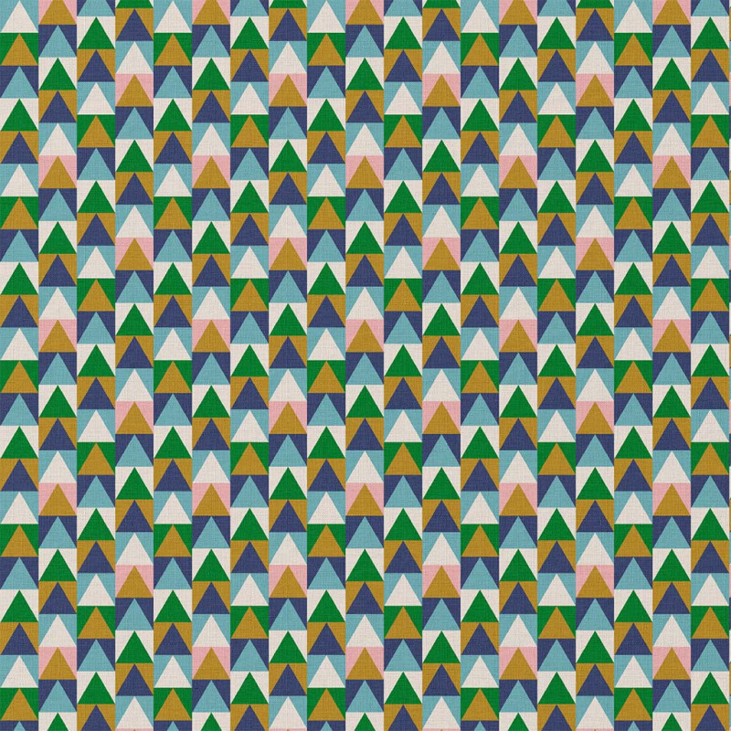 Algodón estampado SOMO Azul / Verde